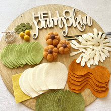 Load image into Gallery viewer, Felt Flower Project Craft Kit | Hello Pumpkin Wood Sign