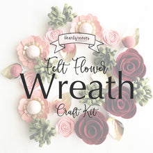 Load image into Gallery viewer, Felt Flower Wreath Craft Kit | Crimson Blush