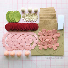 Load image into Gallery viewer, Felt Flower Wreath Craft Kit | Crimson Blush