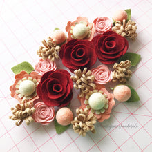 Load image into Gallery viewer, Felt Flower Wreath Craft Kit | Crimson Blush