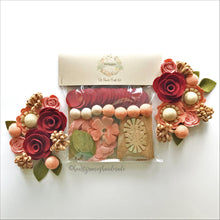 Load image into Gallery viewer, Felt Flower Wreath Craft Kit | Crimson Blush