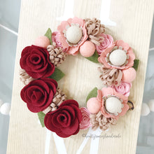 Load image into Gallery viewer, Felt Flower Wreath Craft Kit | Crimson Blush