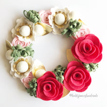 Load image into Gallery viewer, Felt Flower Wreath Craft Kit | Strawberry Mint