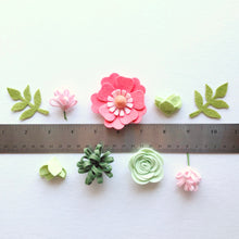 Load image into Gallery viewer, Mini Felt Flower Craft Kit | Coral Sage