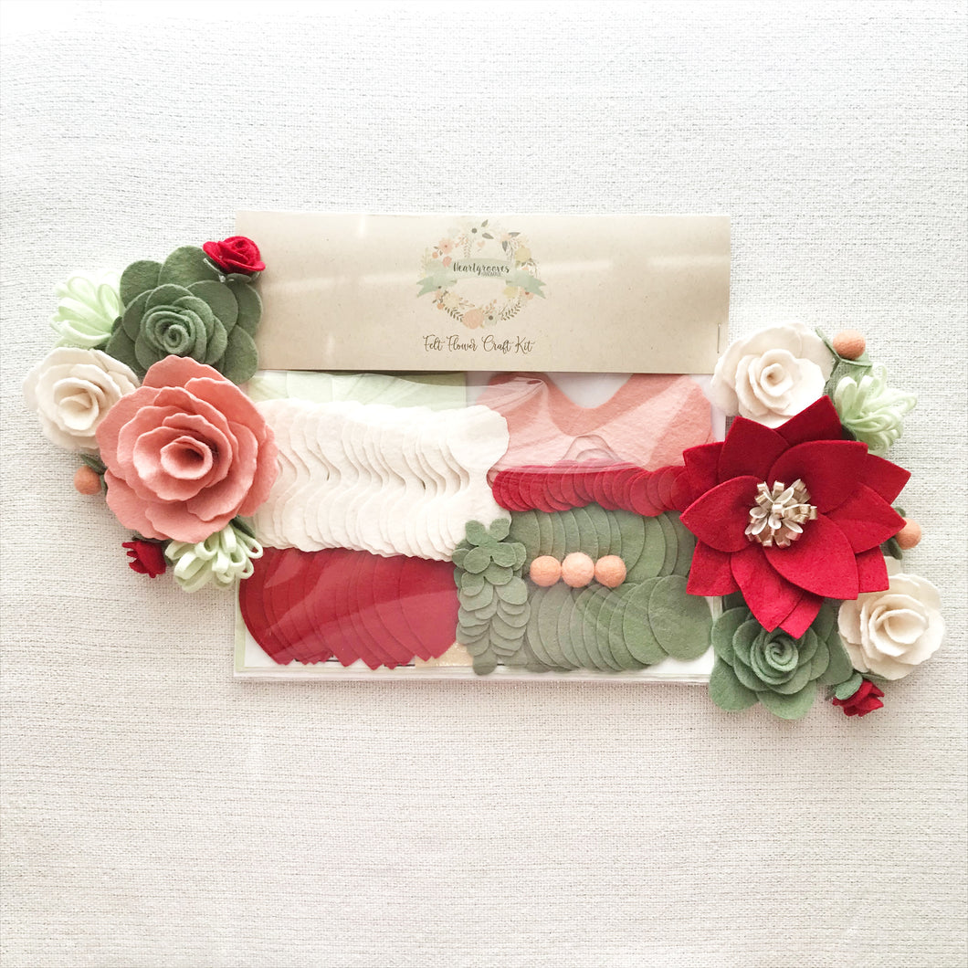 Felt Flower Craft Kit | Holly Jolly Poinsettia