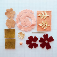 Load image into Gallery viewer, Mini Felt Flower Craft Kit | Crimson Blush