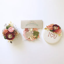 Load image into Gallery viewer, Mini Felt Flower Craft Kit | Crimson Blush