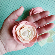 Load image into Gallery viewer, Felt Flower Craft Kit | Coral Sage Floral Trio