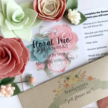 Load image into Gallery viewer, Felt Flower Craft Kit | Coral Sage Floral Trio