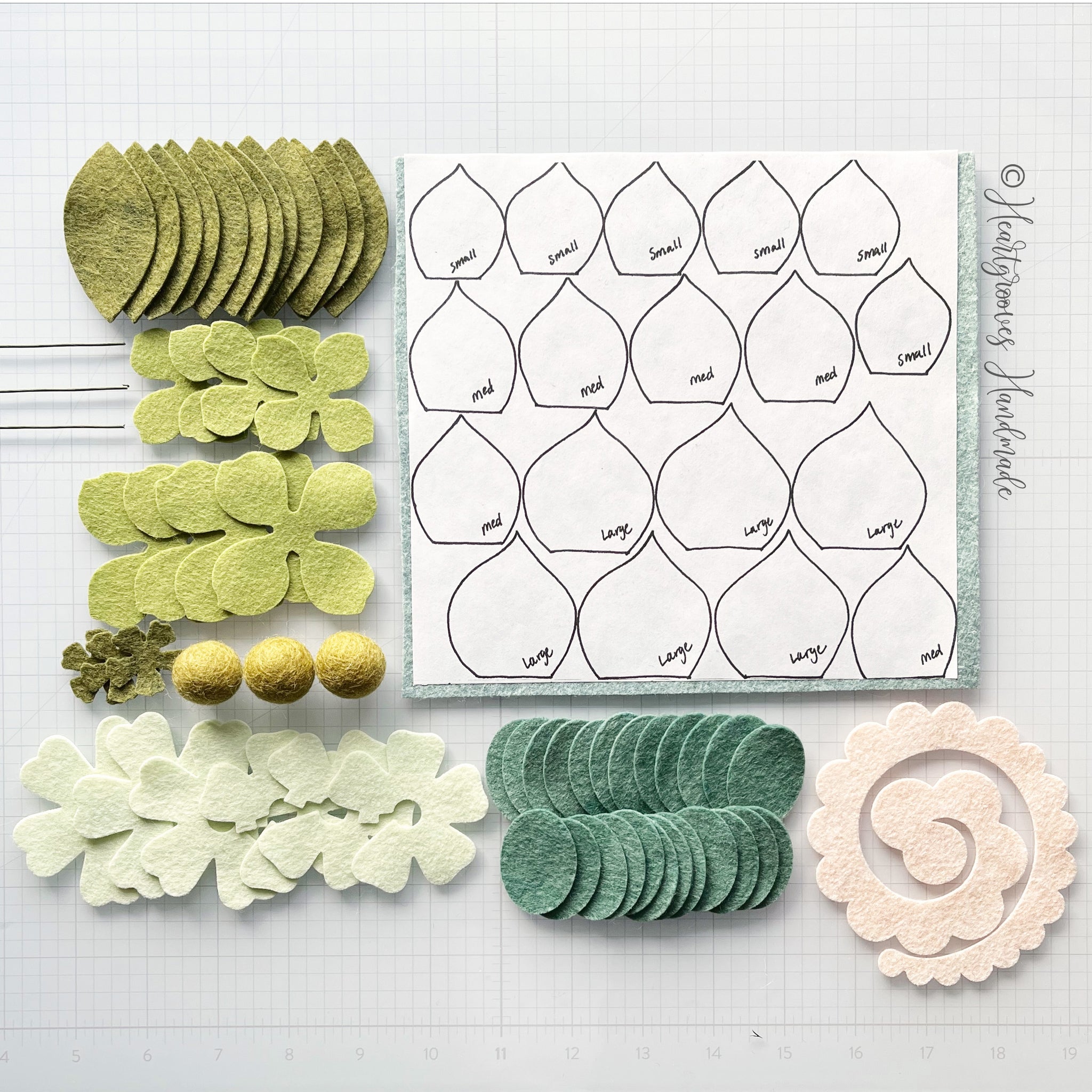 felt succulent templates Felt Succulent Craft Kit – Heartgrooves Handmade