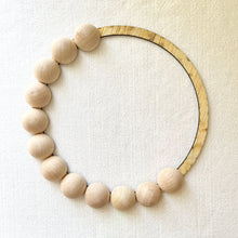 Load image into Gallery viewer, Wood Beaded Wreath Base | 12 inches with 1.5 inch split wood beads
