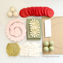 Load image into Gallery viewer, Felt Flower Wreath Craft Kit | Strawberry Mint

