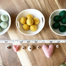 Load image into Gallery viewer, Felt Ball and Wood Bead Garland Craft Kit | Blush Forest with Felted Wool Hearts
