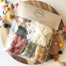 Load image into Gallery viewer, Felt Ball and Wood Bead Garland Craft Kit | Blush Forest with Felted Wool Hearts
