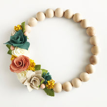 Load image into Gallery viewer, Wood Beaded Wreath Base | 12 inches with 2 inch split wood beads
