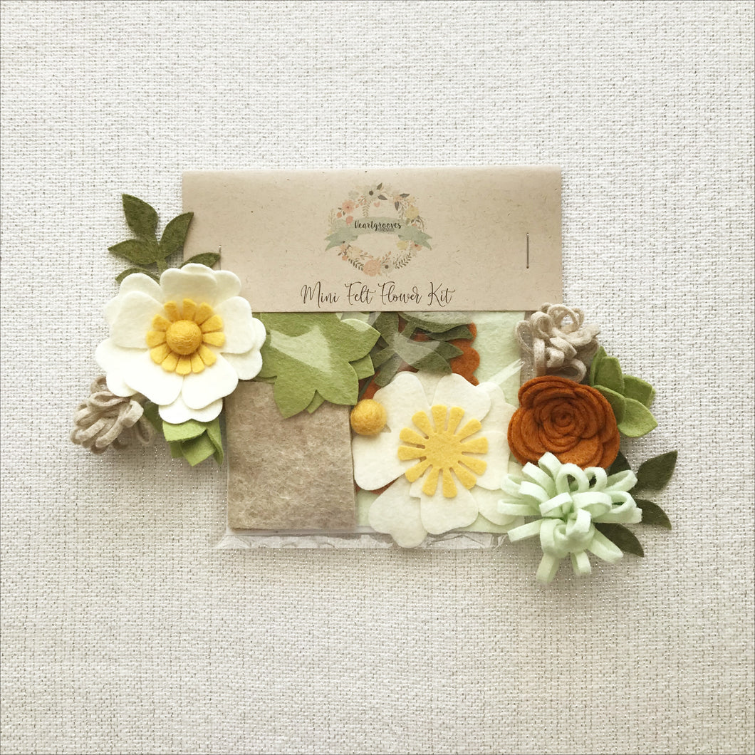 Mini Felt Flower Craft Kit | Autumn Succulent