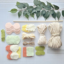 Load image into Gallery viewer, Mixed Fiber + Felt Flower Wall Hanging Project Craft Kit
