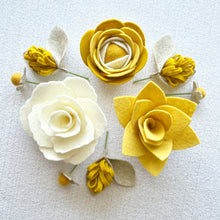 Load image into Gallery viewer, Felt Flower Floral Trio Craft Kit | Gold Rush
